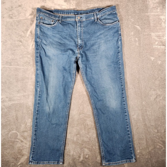 Levi's 541 Jeans Men's 42X28 (Tag 42X30) Blue Zip Up Straight Wide Leg - Picture 1 of 12
